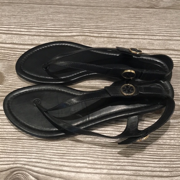 Tory Burch Black Mini Travel Sandals 9 1/2 - Picture 8 of 13